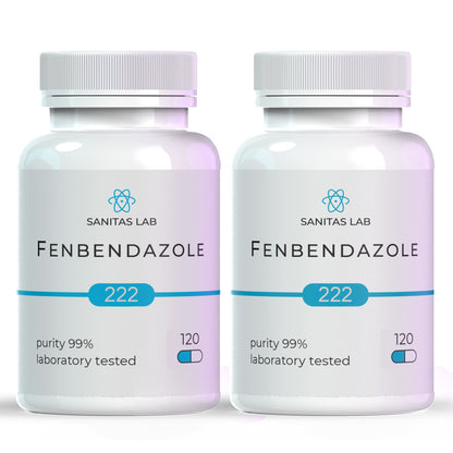 Sanitas Lab Fenbendazole Capsules | 222mg | 120 Count | Lab Tested 99% Purity