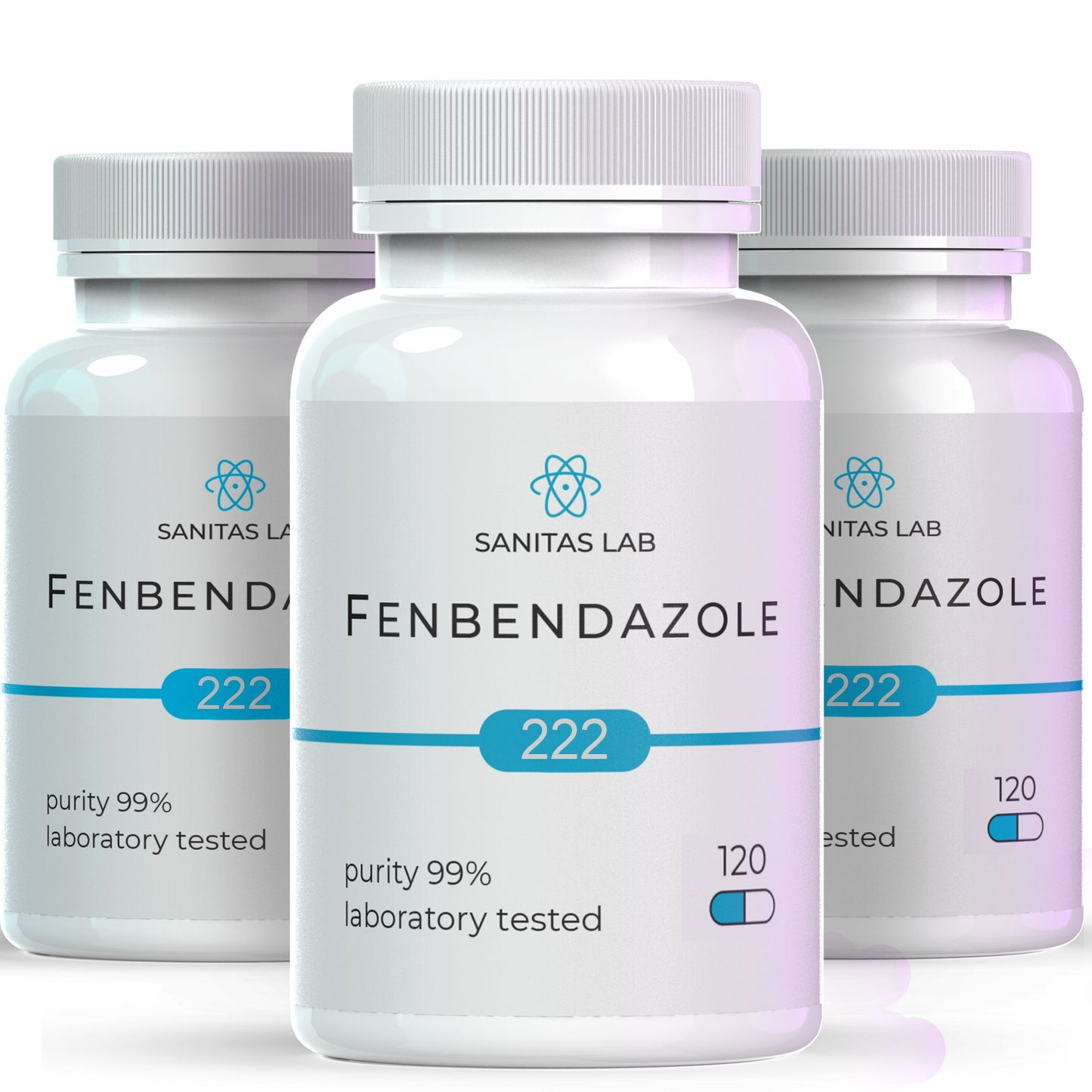 Sanitas Lab Fenbendazole Capsules | 222mg | 120 Count | Lab Tested 99% Purity