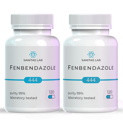 Sanitas Lab Fenbendazole Capsules | 444mg | 120 Count | Lab Tested 99% Purity