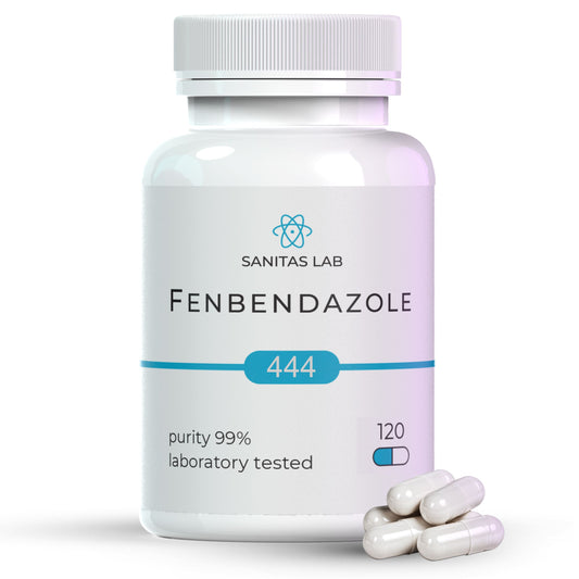 Sanitas Lab Fenbendazole Capsules | 444mg | 120 Count | Lab Tested 99% Purity
